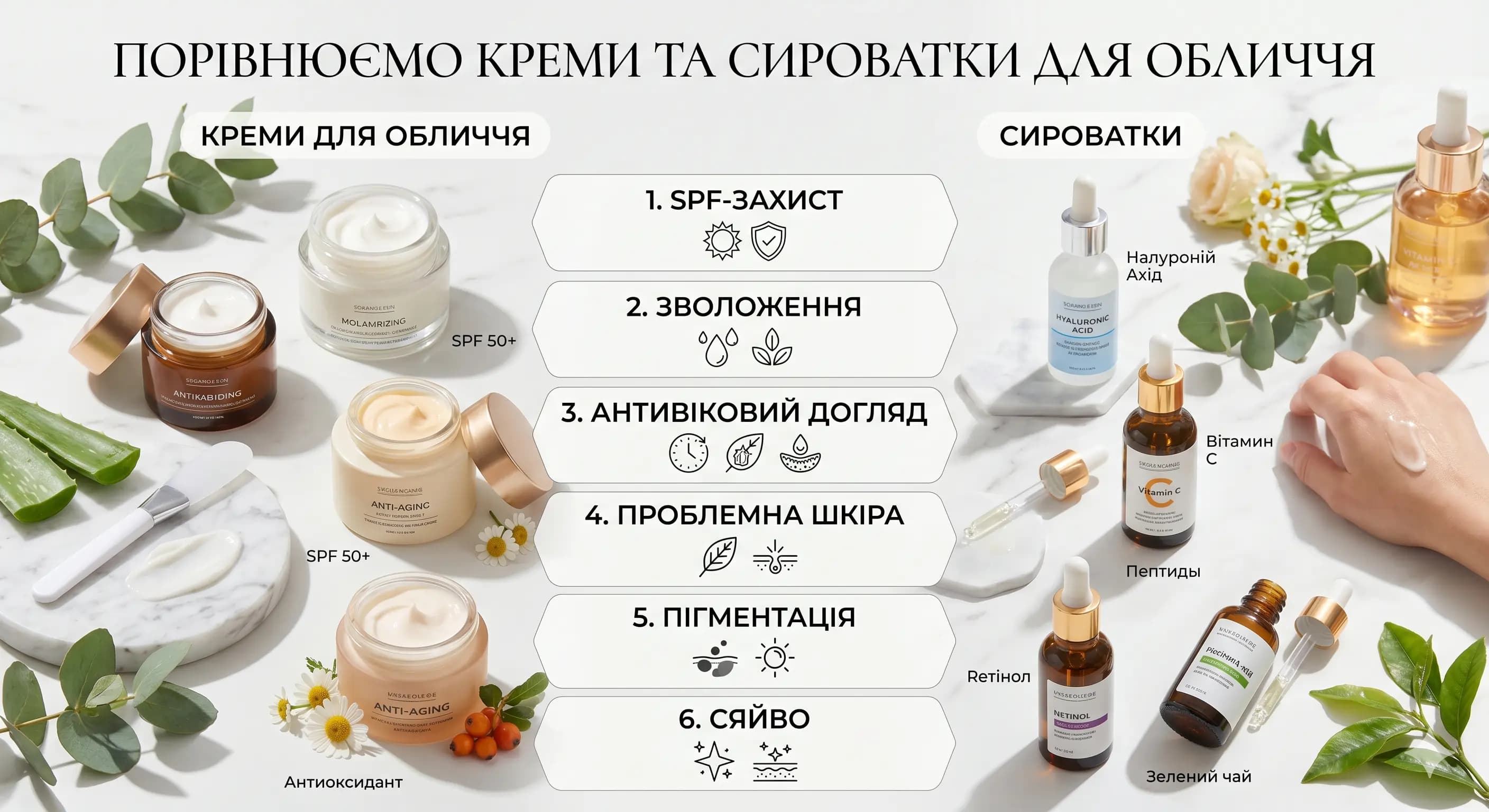Крем для обличчя чи сироватка: у чому різниця і що обрати