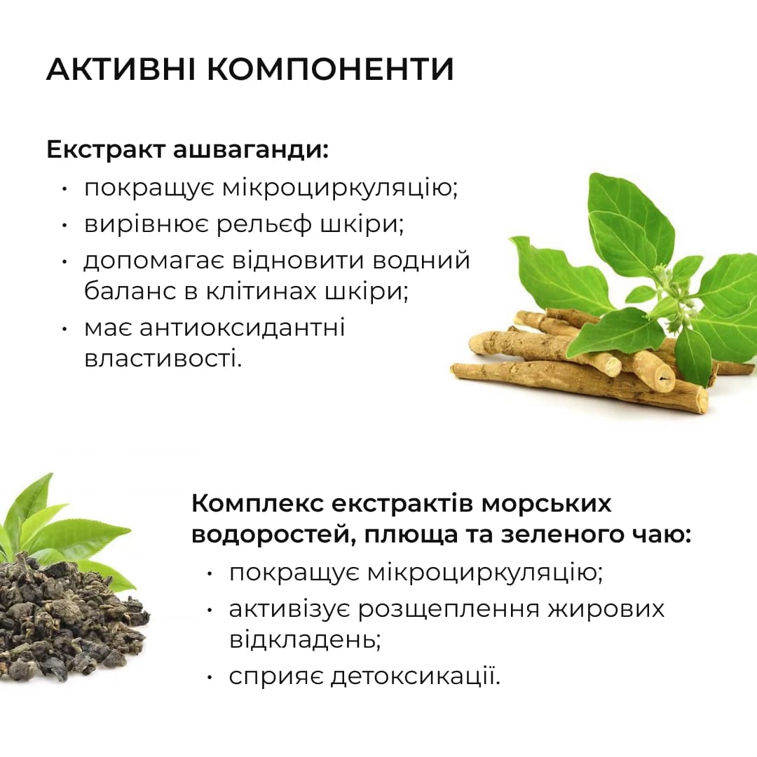 Курс антицелюлітних моделюючих обгортань з ашвагандою, 6 уп. thumbnail