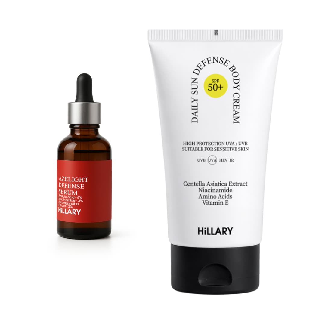 Комплекс для тіла SPF 50+: освітлення пігментації та надійний захист (Hillary)