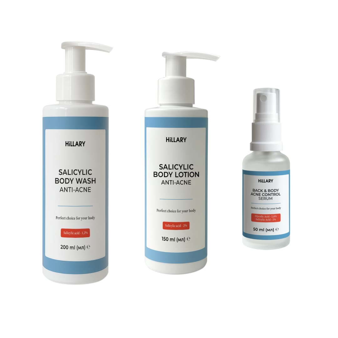 Комплекс потрійної дії проти акне на тілі з саліциловою кислотою