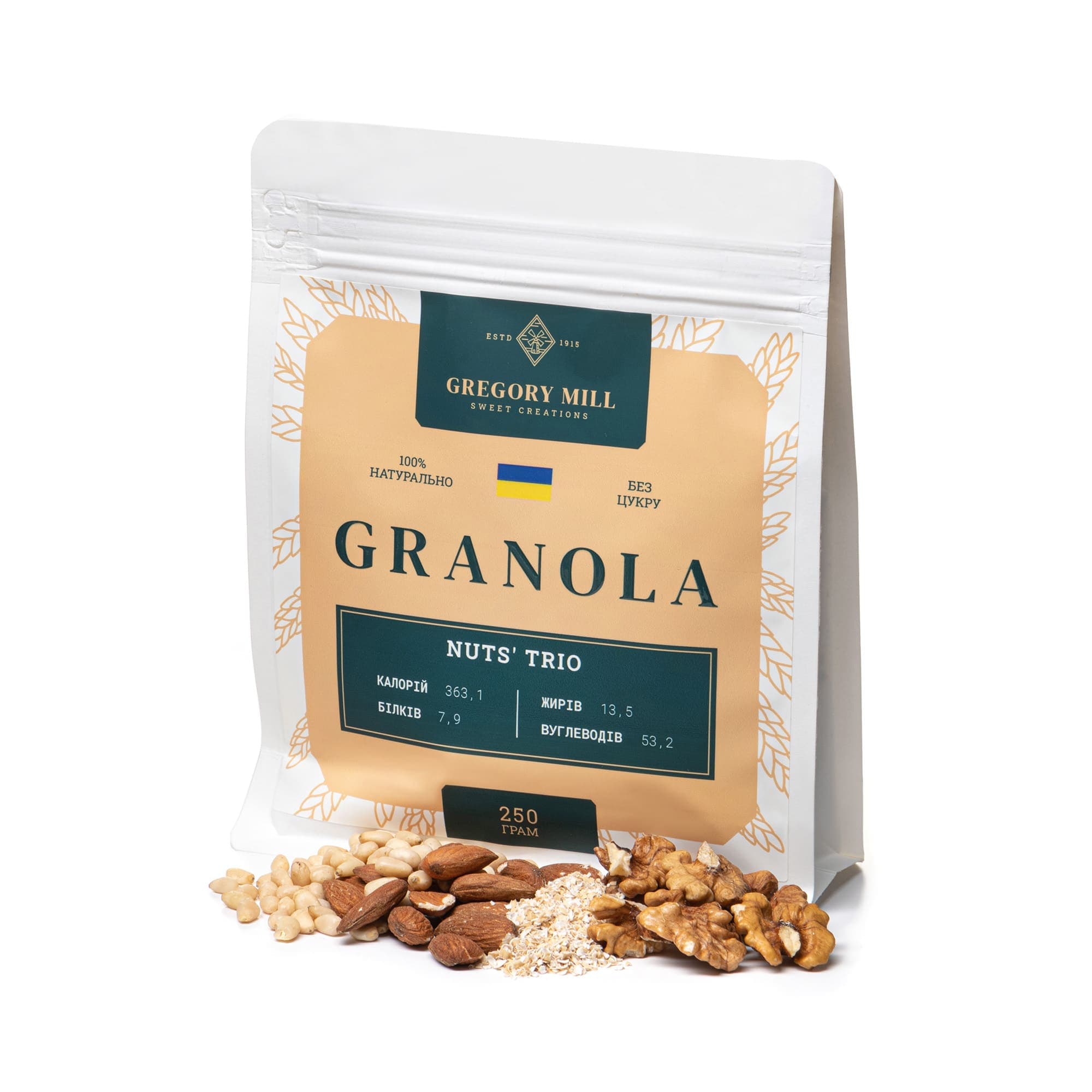 Набір граноли з фініком, трьома видами горіхів та імбирем, 750 г thumbnail