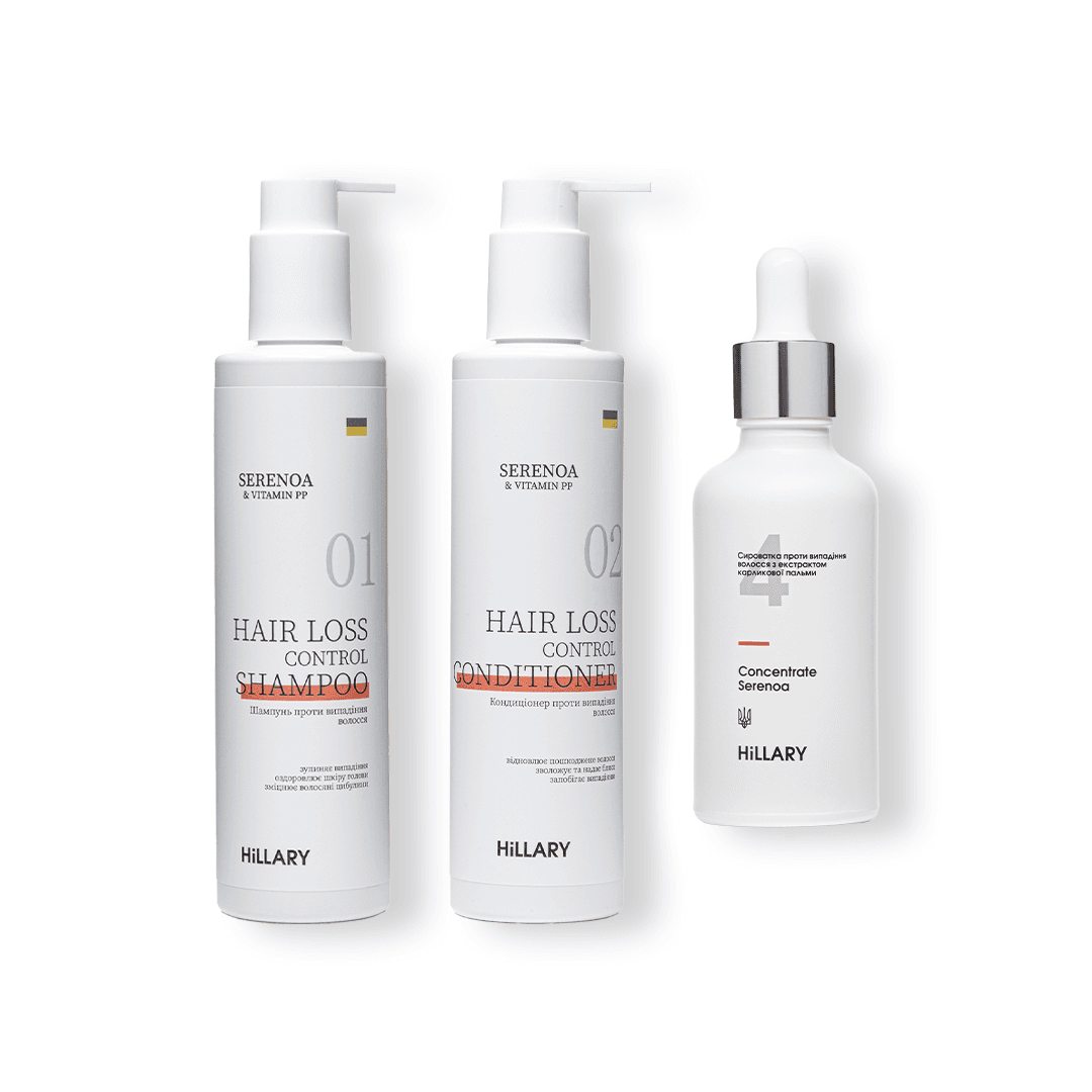 Шампунь, сироватка та кондиціонер проти випадіння волосся
