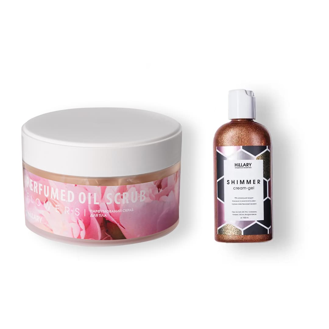 Шимерний крем-гель та парфумований скраб для тіла