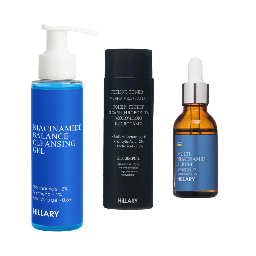 Комплекс для очищення та боротьби з висипаннями з ніацинамідом