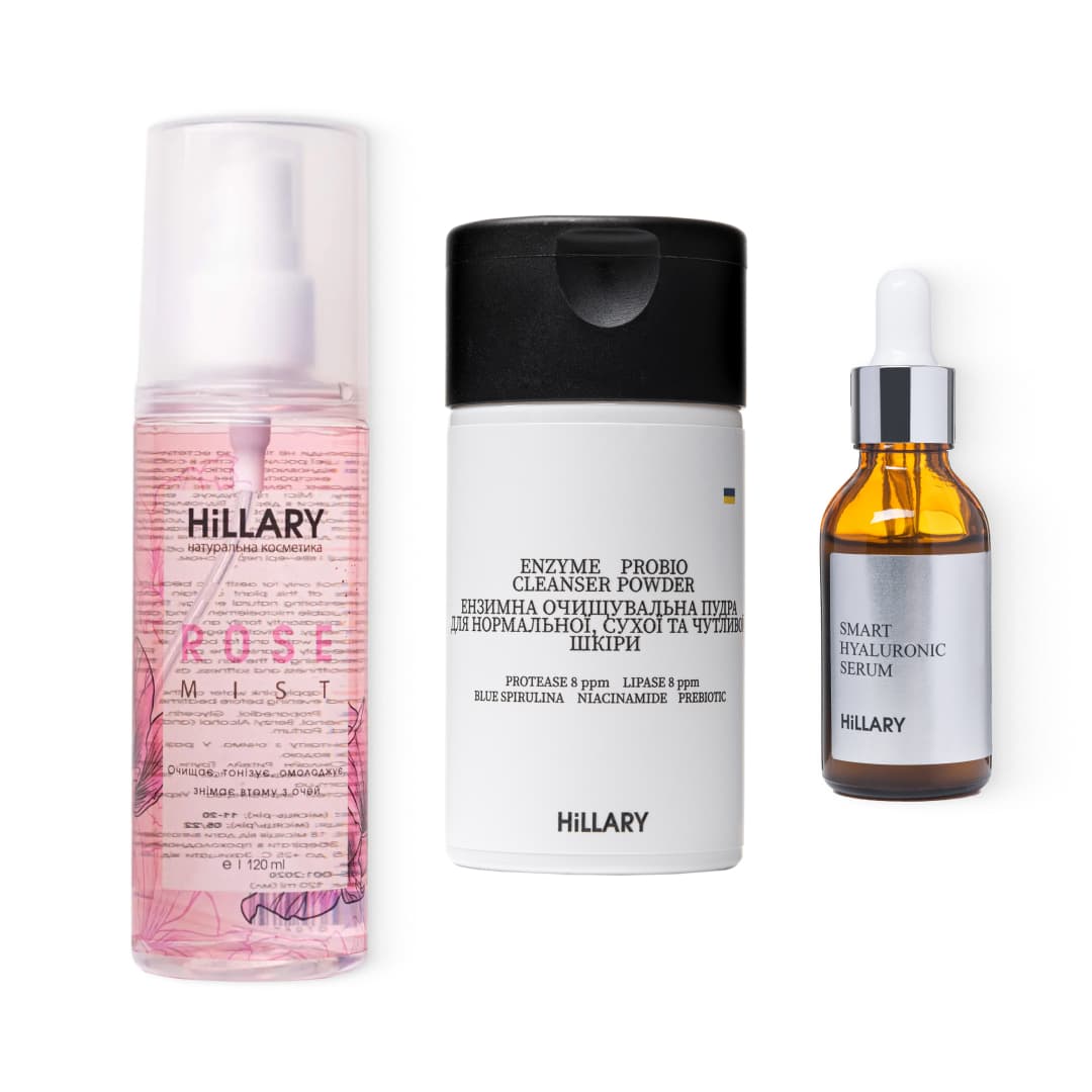 Комплекс ензимного очищення та зволоження для сухої та нормальної шкіри з трояндовим містом