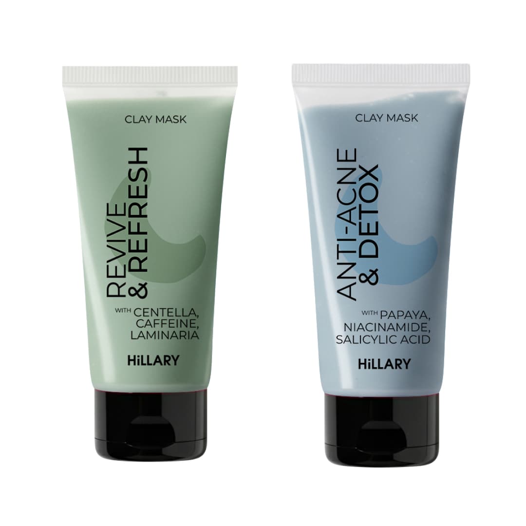 Комплекс глиняних масок для детоксикації та зменшення набряків