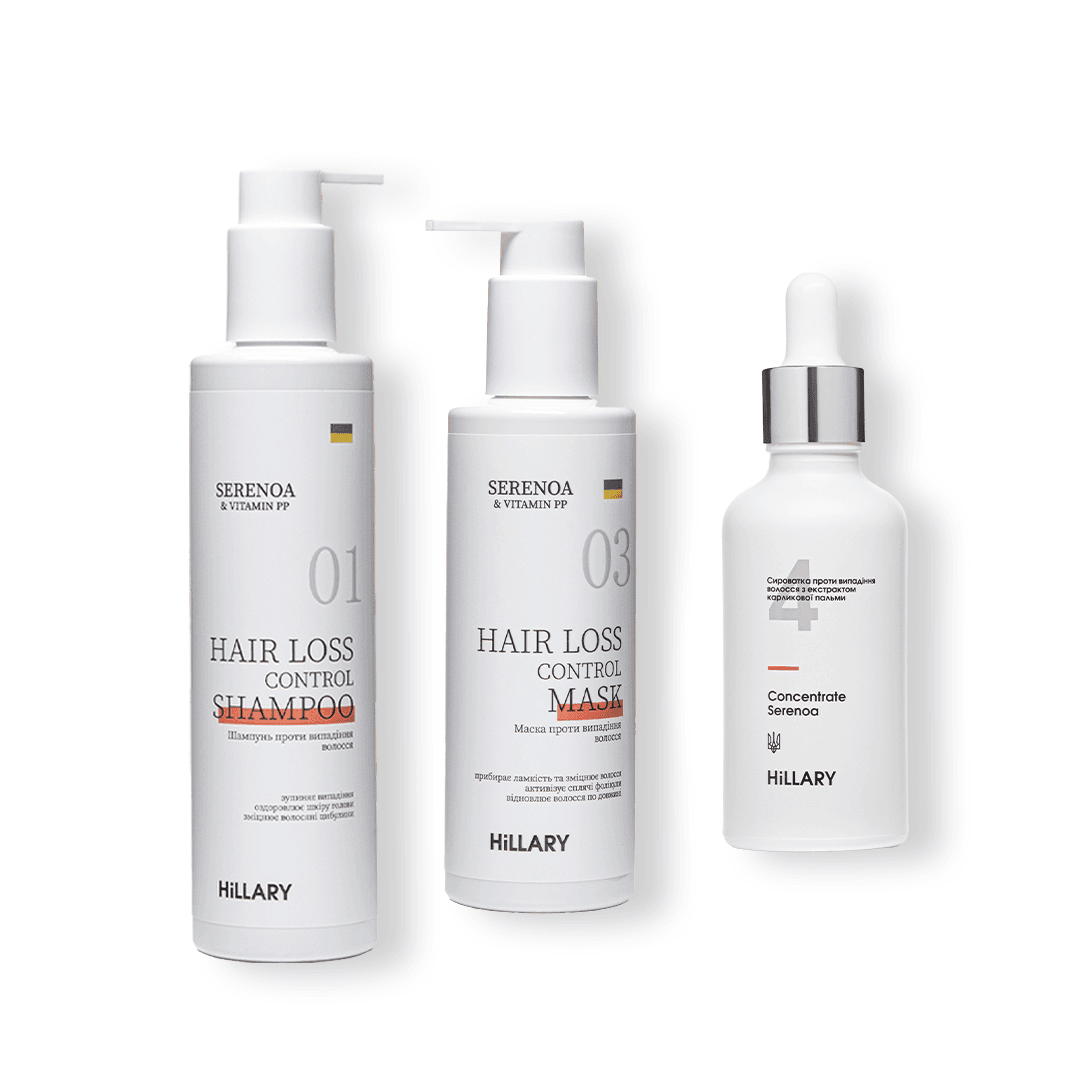 Маска, сироватка та шампунь проти випадіння волосся