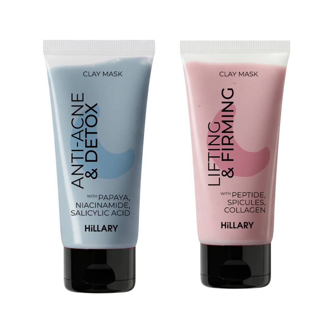 Комплекс глиняних масок для детоксикації та відновлення пружності шкіри