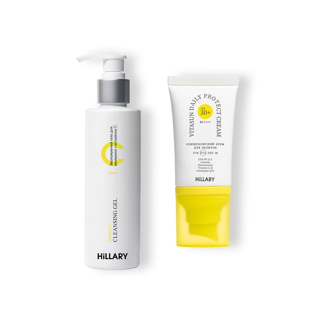 Гель для вмивання з вітаміном C та сонцезахисний крем SPF 30+