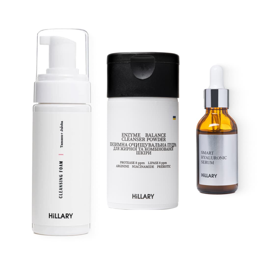 Комплекс ензимного очищення та зволоження для жирної шкіри з пінкою