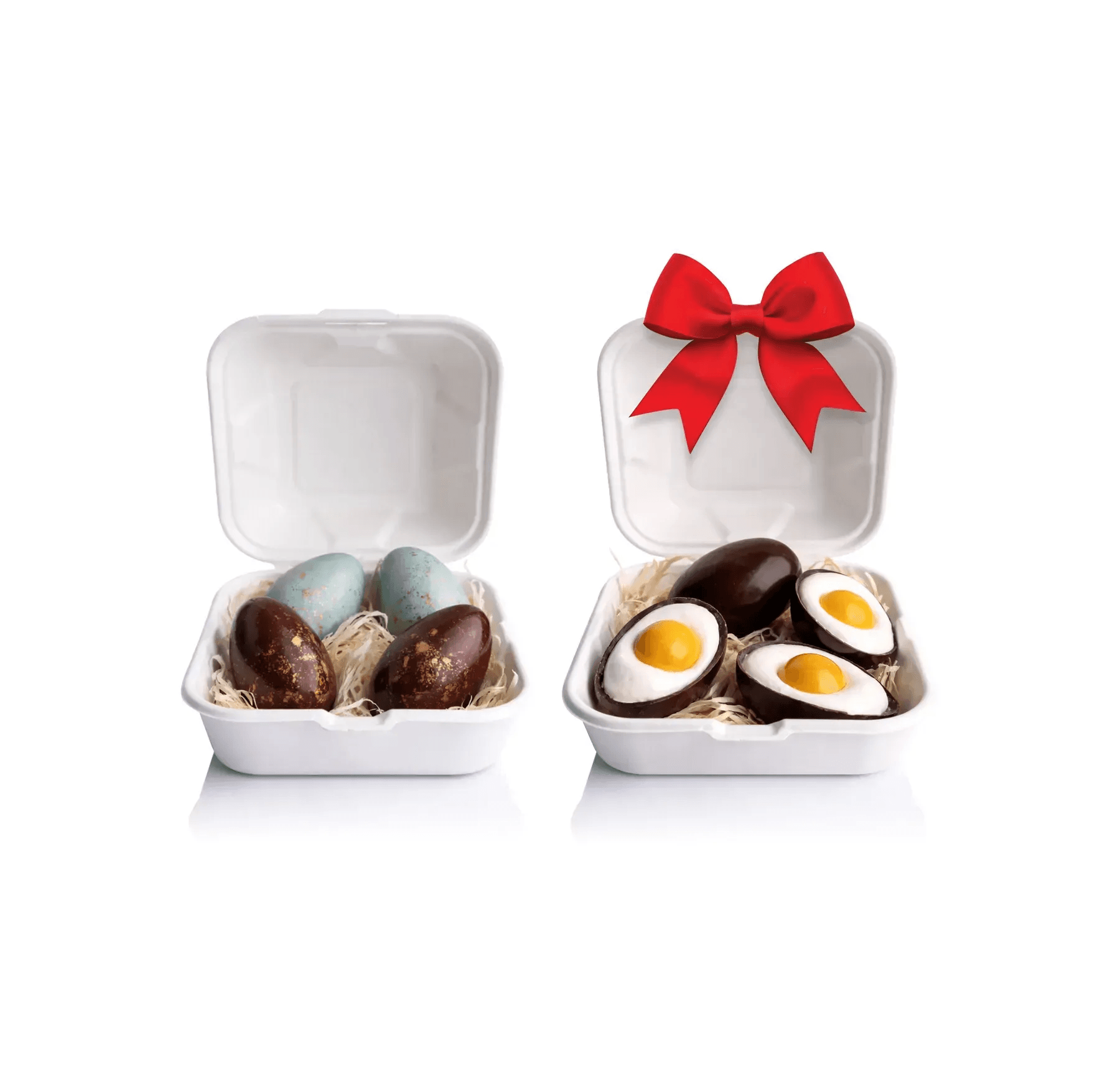 Набір великодніх шоколадних яєць з двома смаками, 330 г + десертні шоколадні яйця, 180 г у подарунок