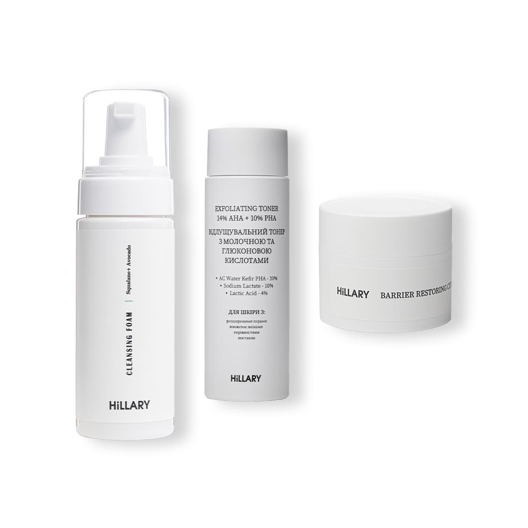 Набір для сухої шкіри обличчя: очищення та відлущування
