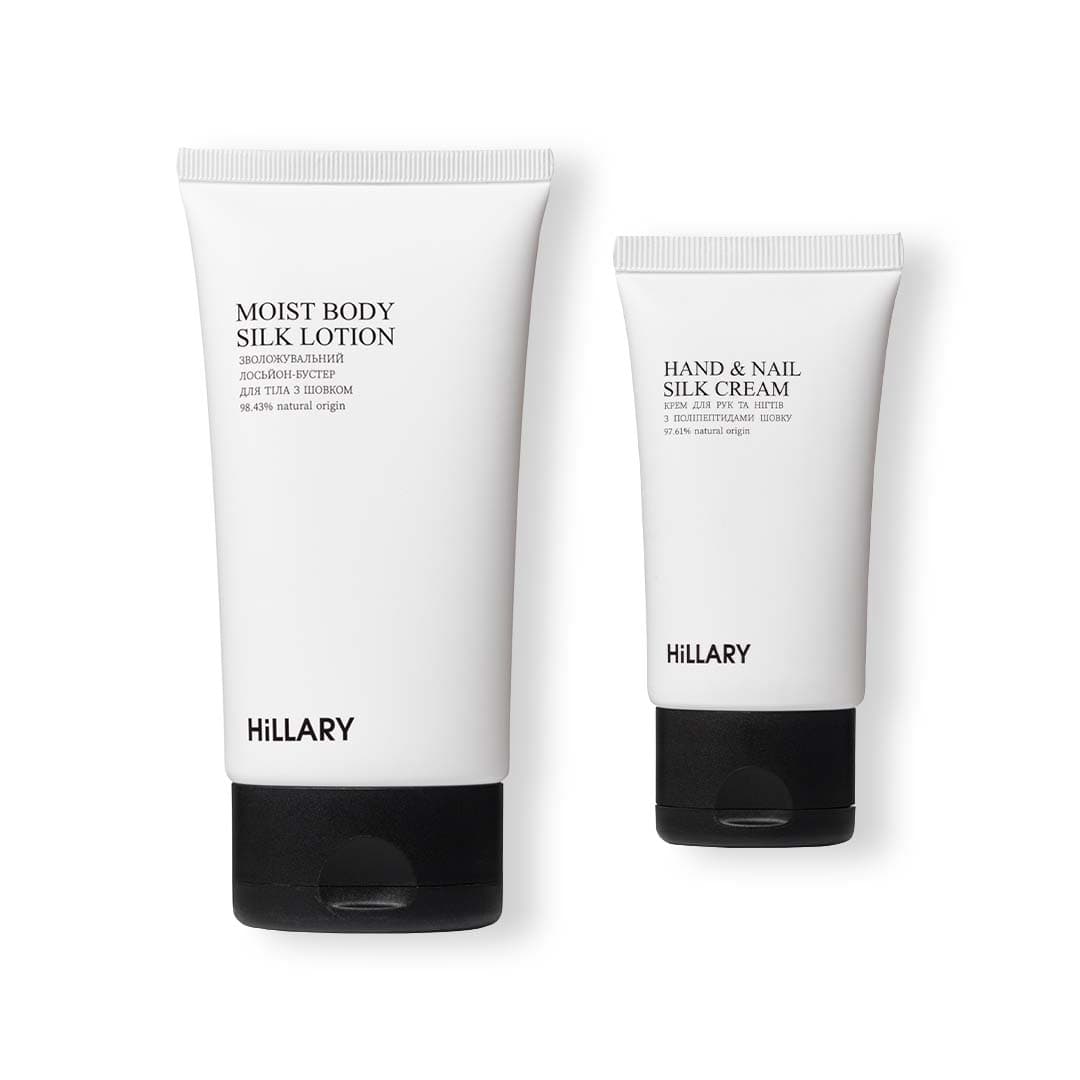 Зволожувальний лосьйон-бустер з поліпептидами шовку та крем для рук і нігтів