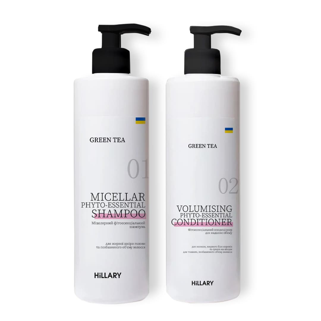 Шампунь і кондиціонер із зеленим чаєм для жирного волосся, 500 мл