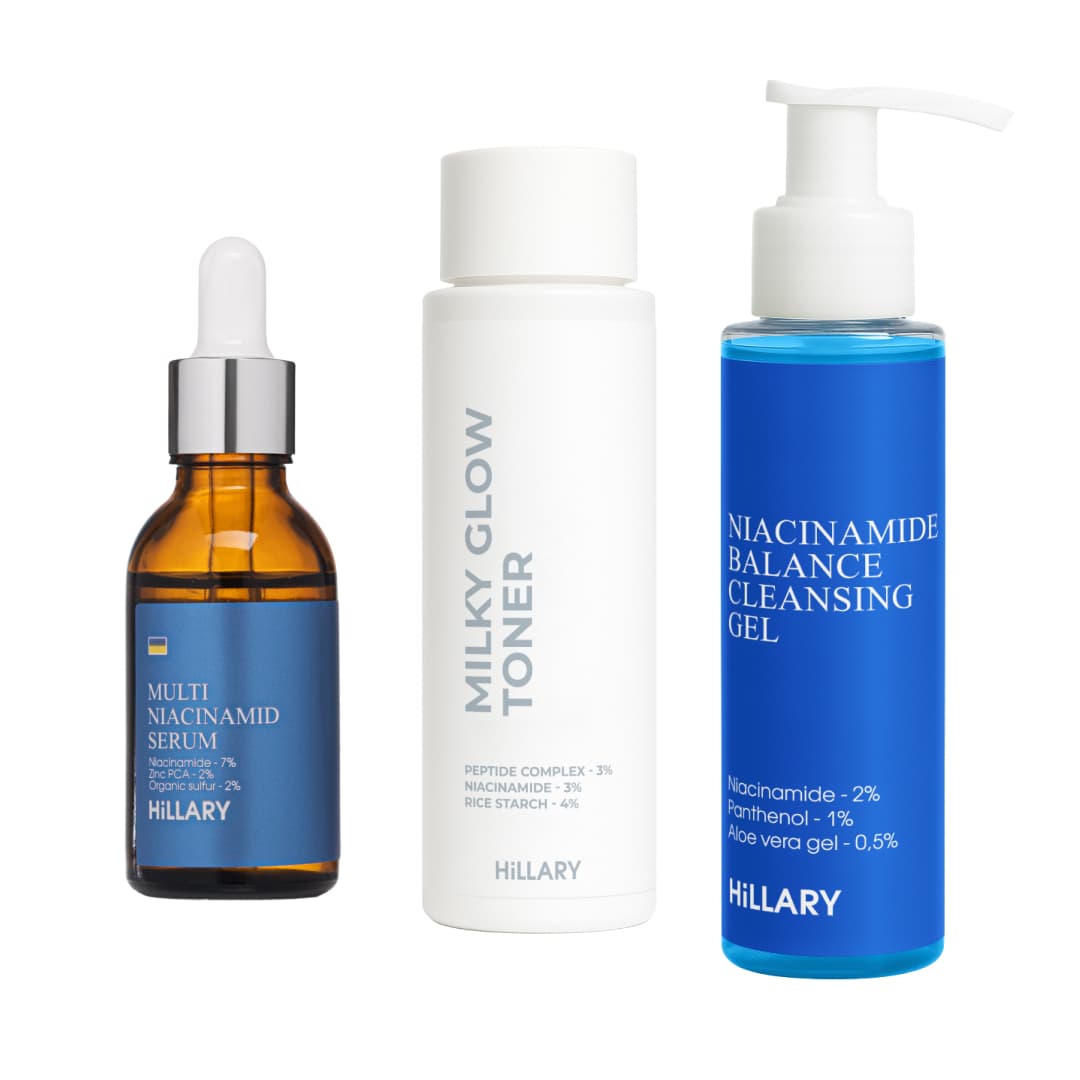 Набір для зменшення жирності, висипань і тьмяного тону шкіри