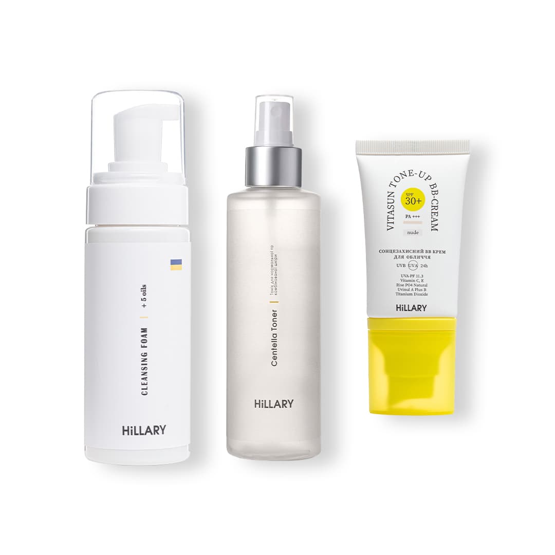 Сонцезахисний BB-крем SPF30+ Nude + Набір для очищення нормальної шкіри
