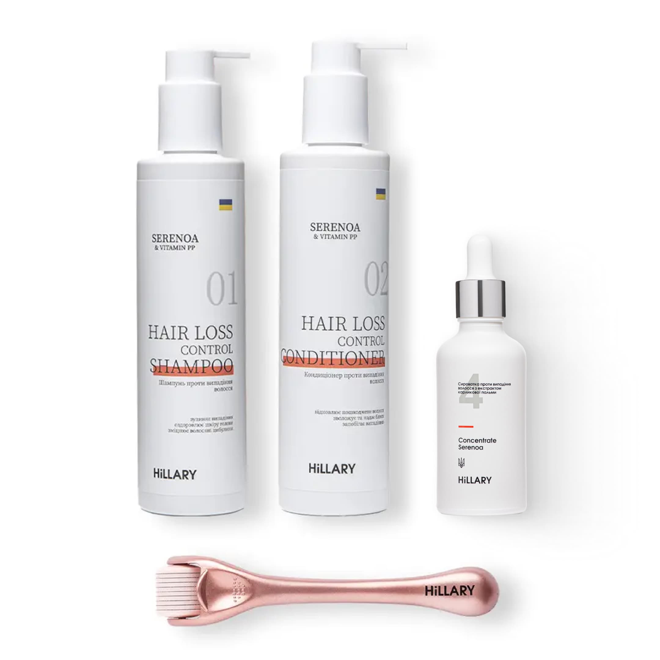 Набір проти випадіння волосся з мезоролером для шкіри голови