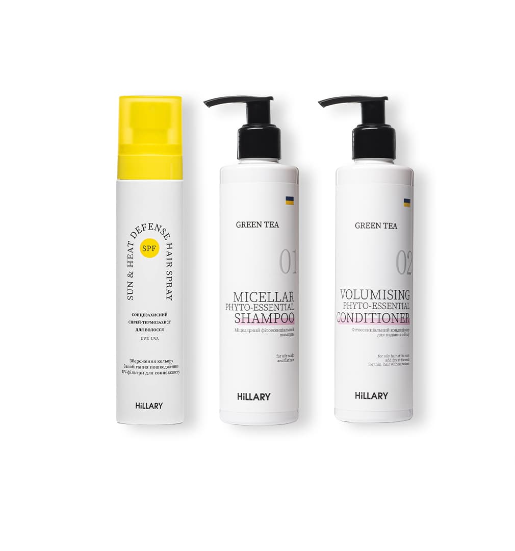 Сонцезахисний спрей-термозахист та комплекс для жирного волосся