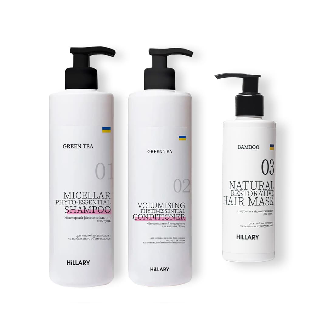 Комплекс для жирного волосся із зеленим чаєм та маска Bamboo