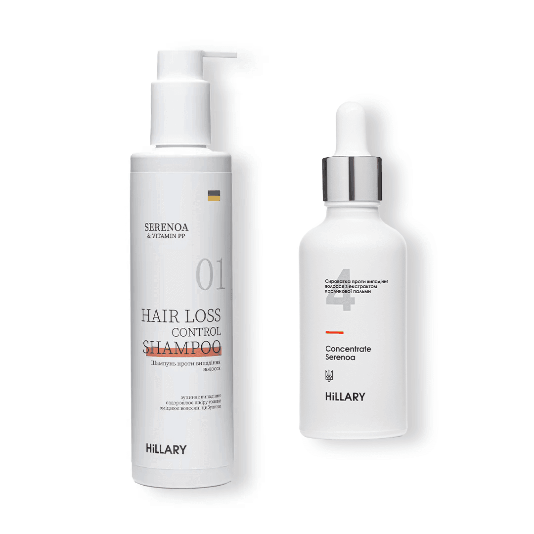 Шампунь та сироватка проти випадіння волосся