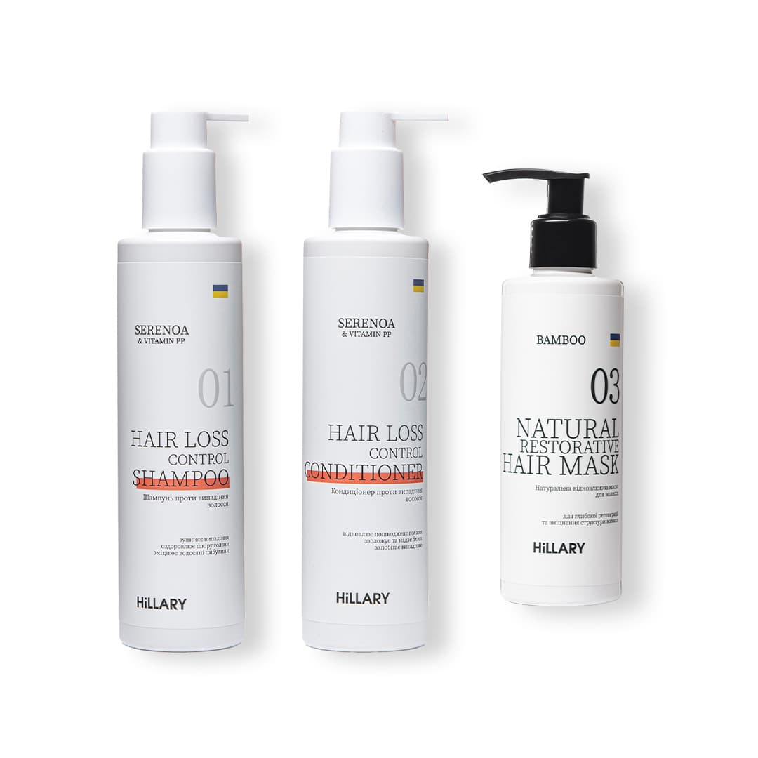 Набір проти випадіння волосся із сереноа та маска Bamboo, 500 мл і 200 мл