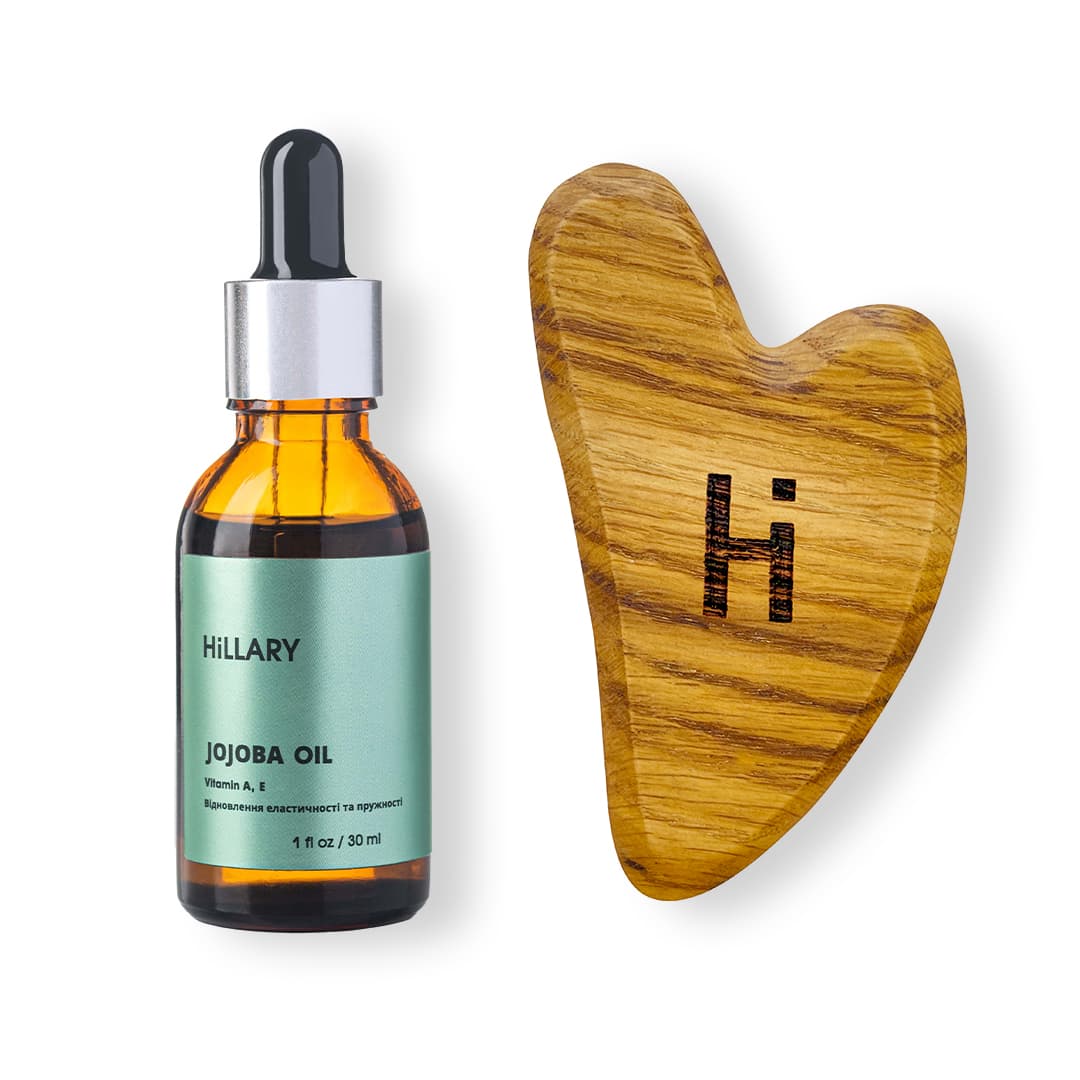 Шкребок гуаша для обличчя та олія жожоба