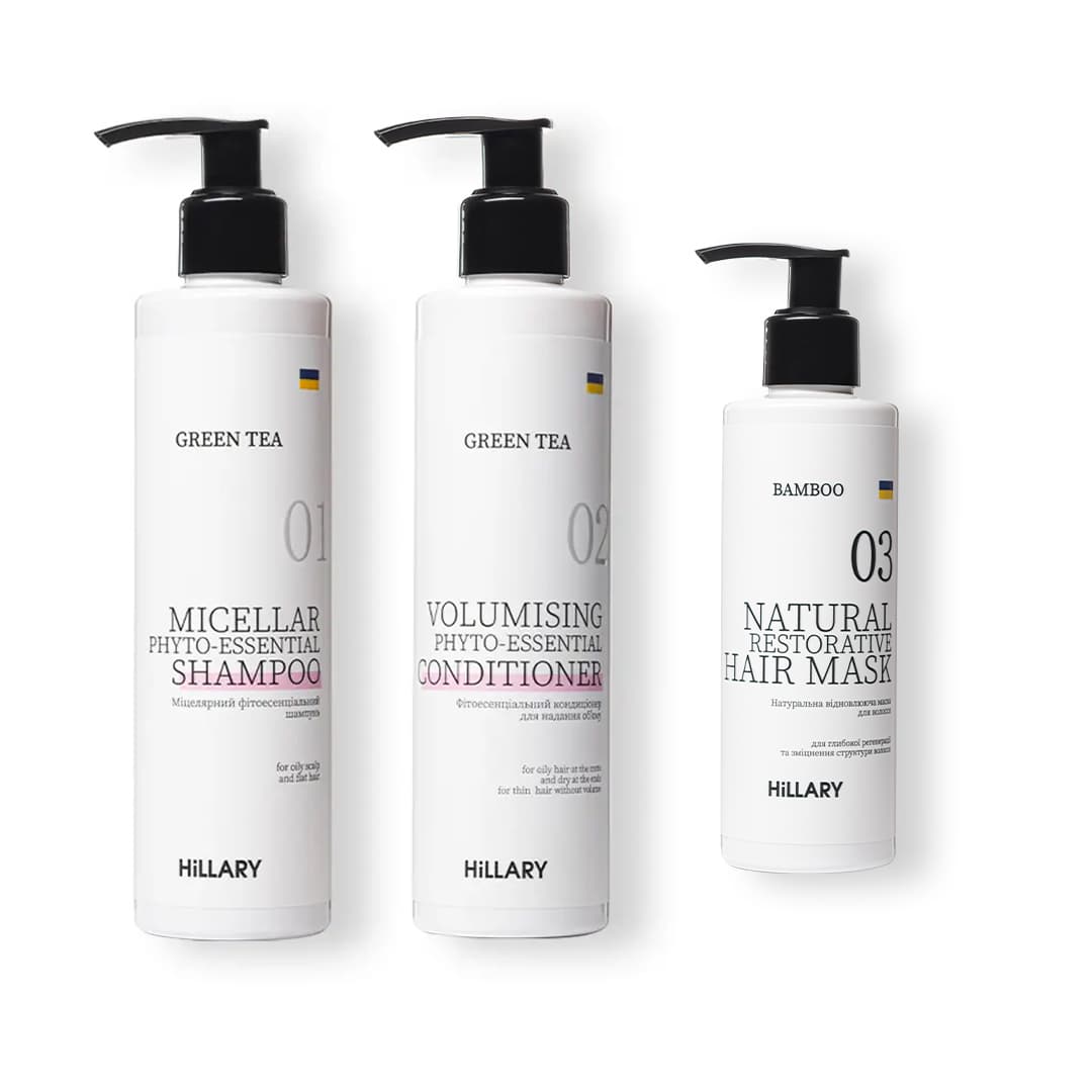 Набір для жирного волосся із зеленим чаєм та маскою Bamboo