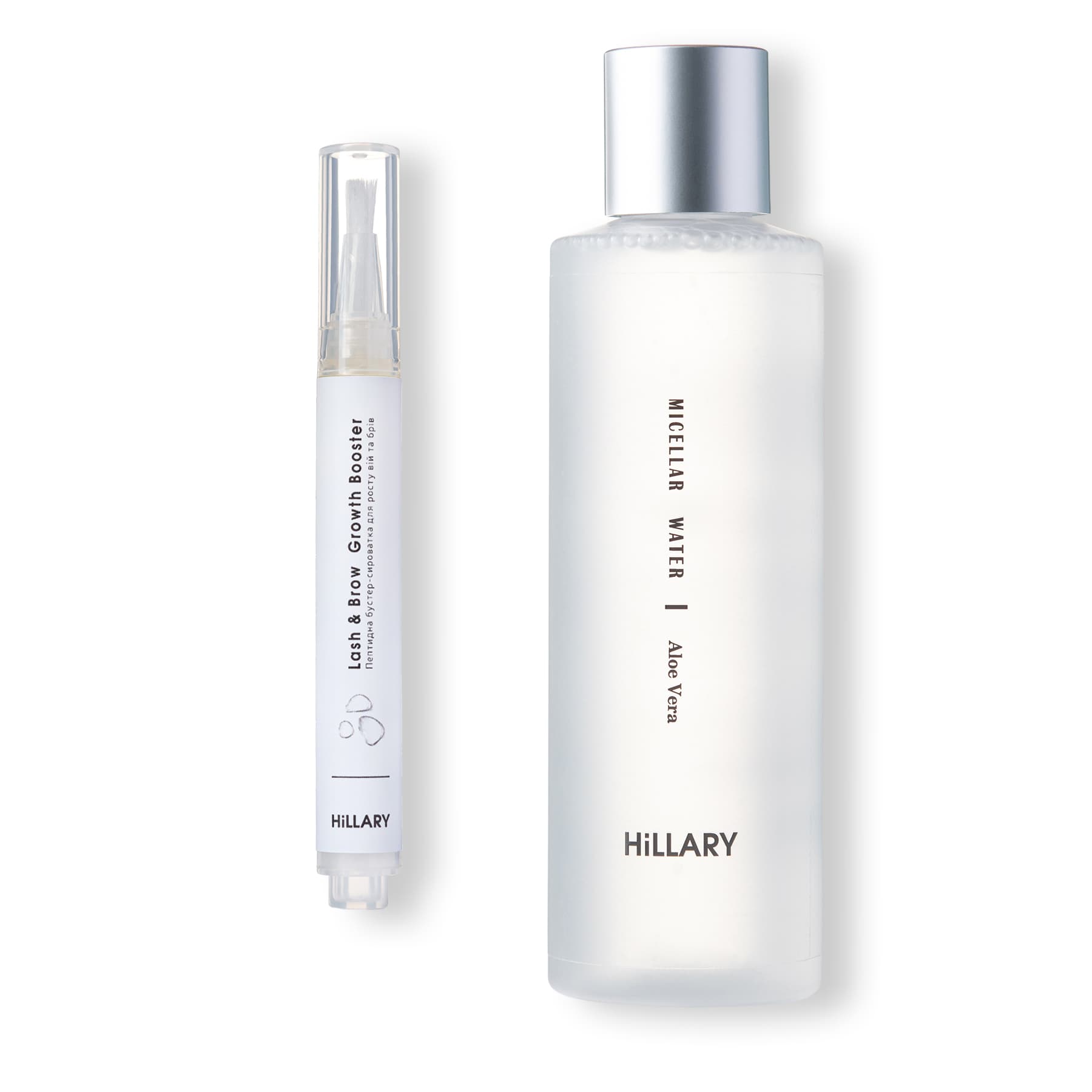 Пептидна сироватка для росту вій та брів та міцелярна вода з алое вера