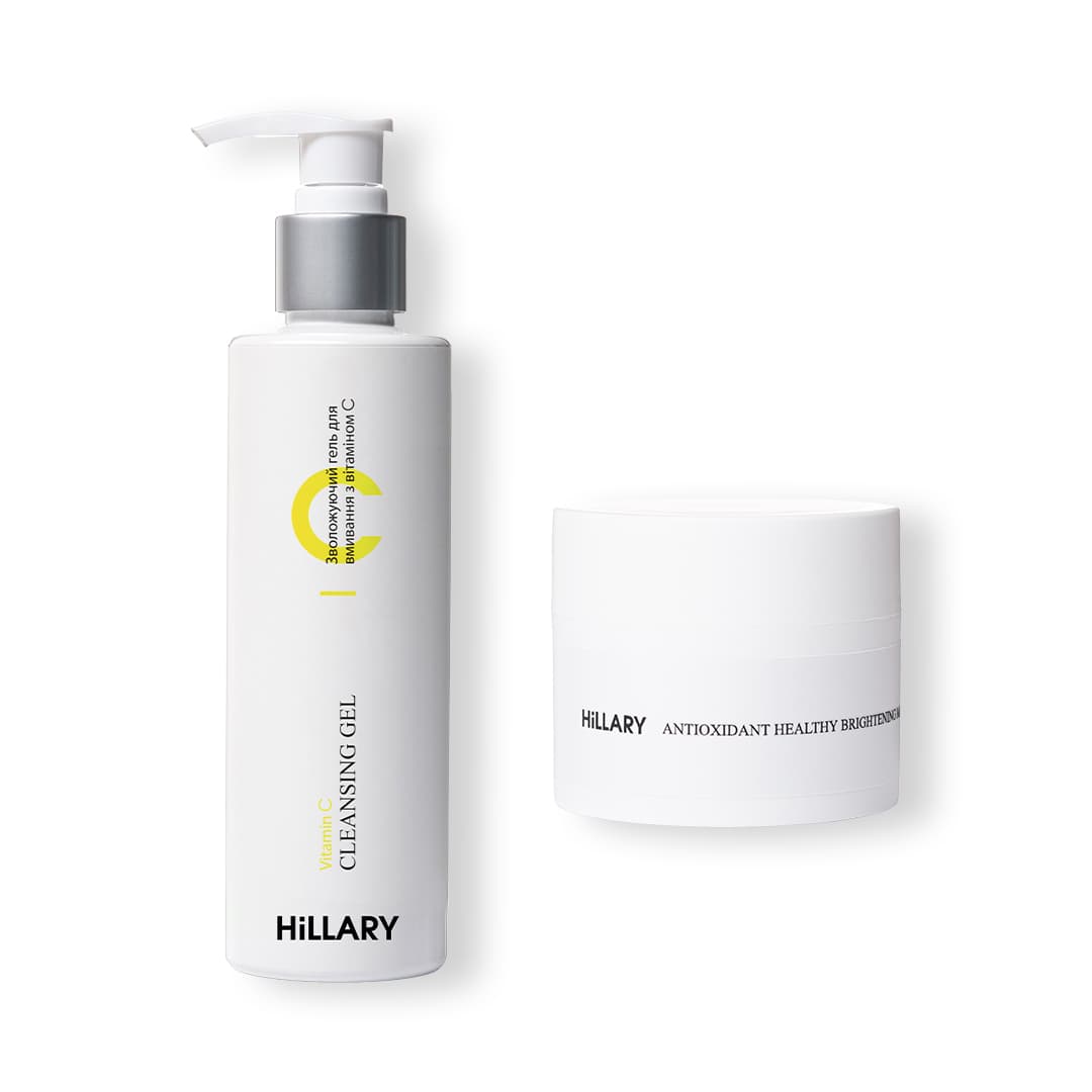 Антиоксидантна маска з вітаміном C та зволожувальний гель для вмивання