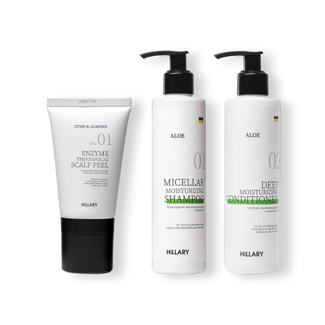 Ензимний пілінг і набір для сухого волосся з алое