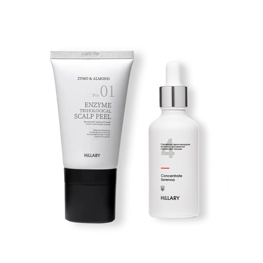 Ензимний пілінг і сироватка проти випадіння волосся із сереноа