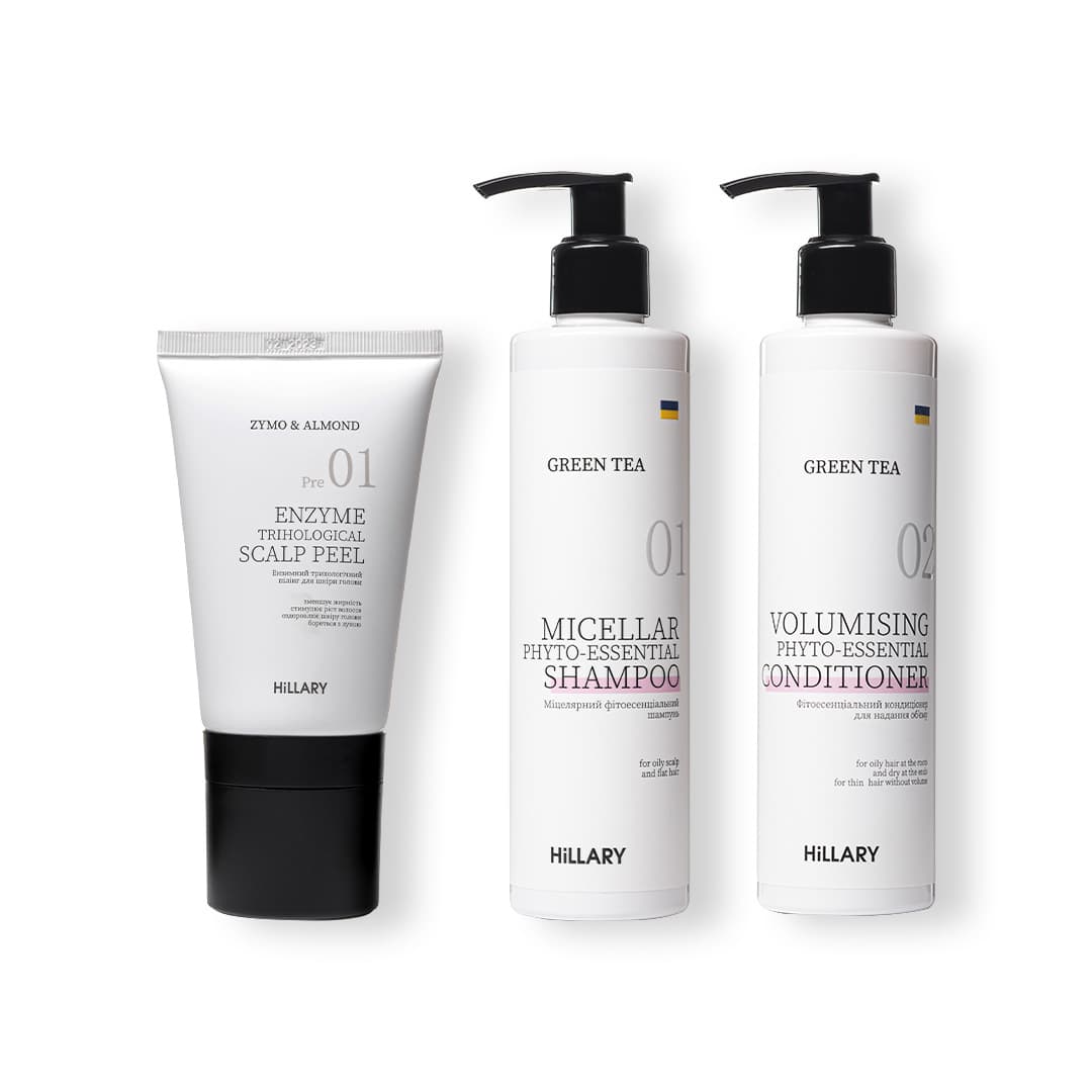 Ензимний пілінг і набір для жирного волосся із зеленим чаєм