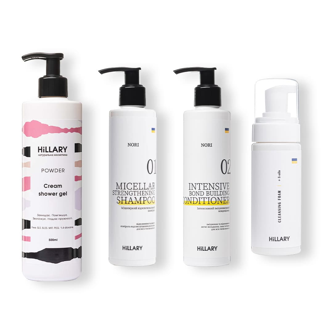 Подарунковий набір для волосся, тіла та шкіри: шампунь, кондиціонер і гель для душу