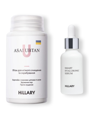 Убтан Hillary ASAI UBTAN, 100 мл + Гіалуронова сироватка для зволоження та відновлення шкіри обличчя, 30 мл