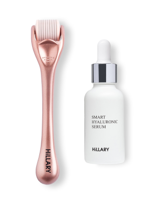 Гіалуронова сироватка Hillary Smart Hyaluronic, 30 мл + Мезороллер для обличчя Hillary